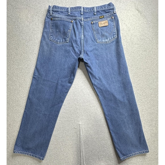 Wrangler Other - Wrangler 13MWZ Jeans Mens 36x32 Blue Denim Western Cowboy Bootcut USA Style